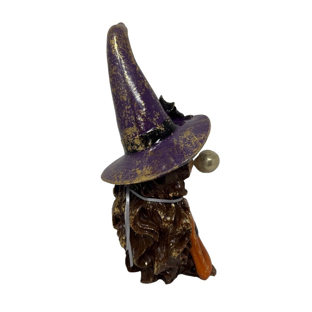 NWT! Bella Lux 12" Halloween Witch Figurine Eyelash Blowing Bubble Purple Orange - Picture 4 of 4